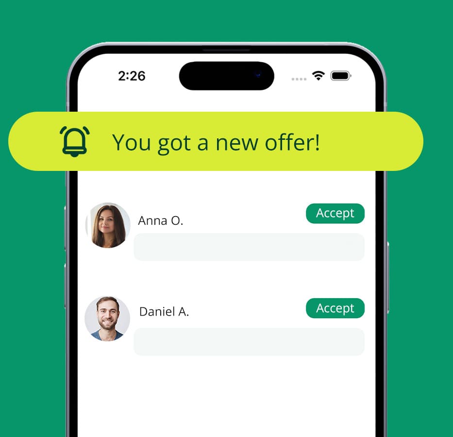 You received an offer on Taskuri.ro